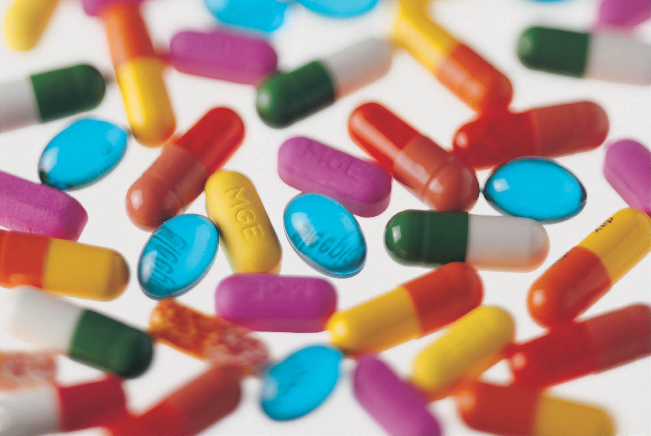 Photos de médicaments colorés