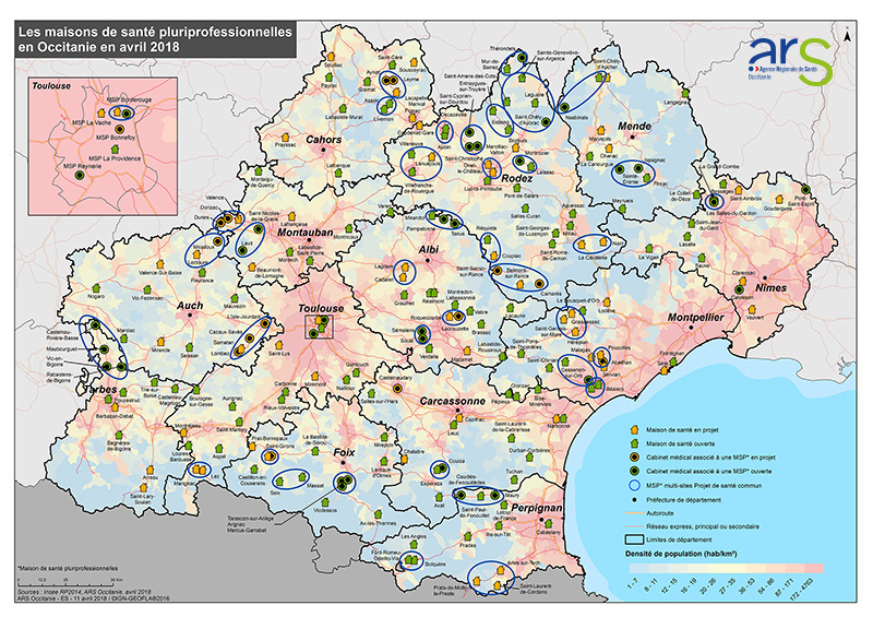 Les Maisons de santé pluriprofessionnelles en Occitanie - Avril 2018