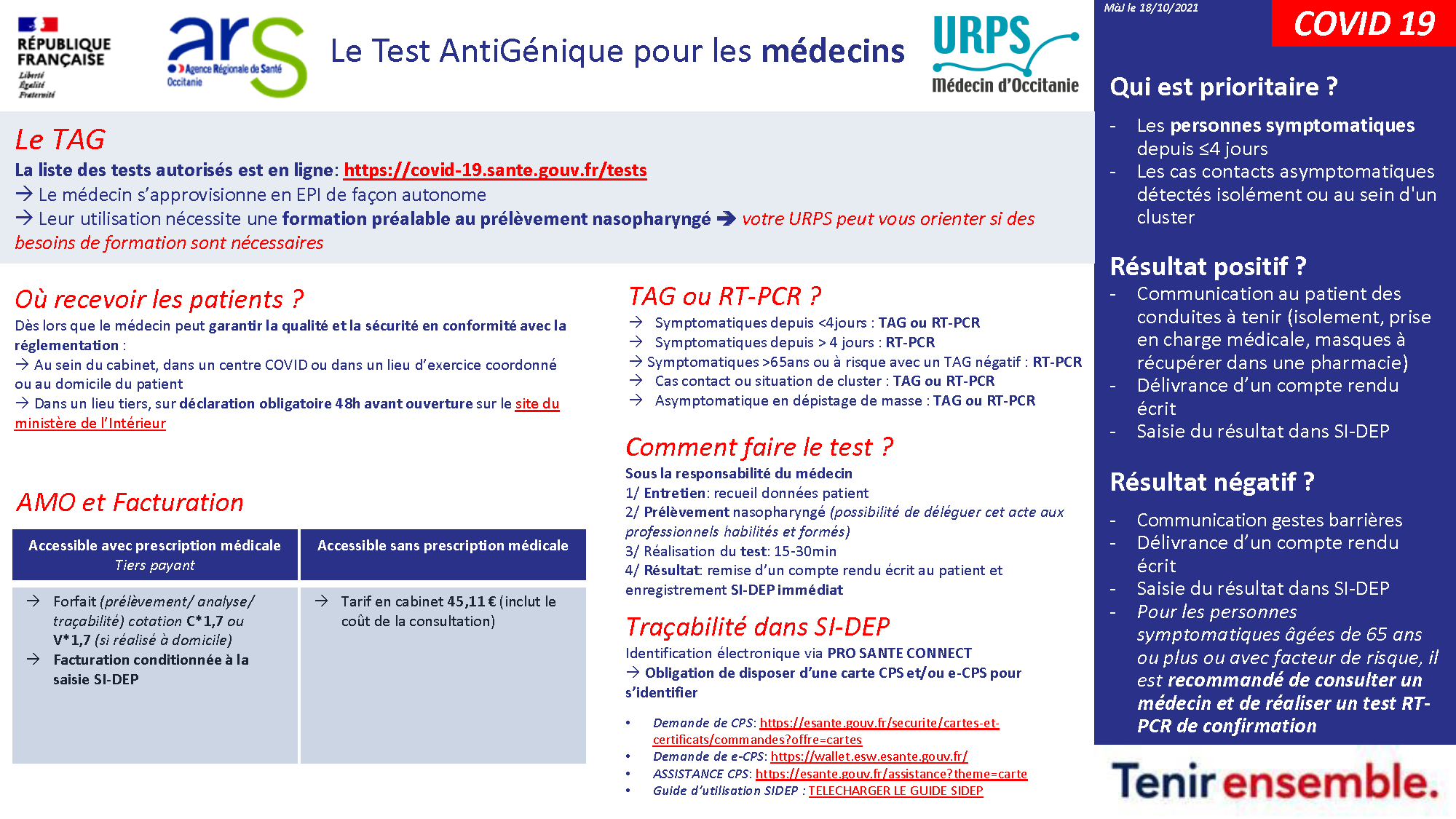 Évaluation de la performance diagnostique des tests rapides d'orientation  diagnostique antigéniques COVID-19