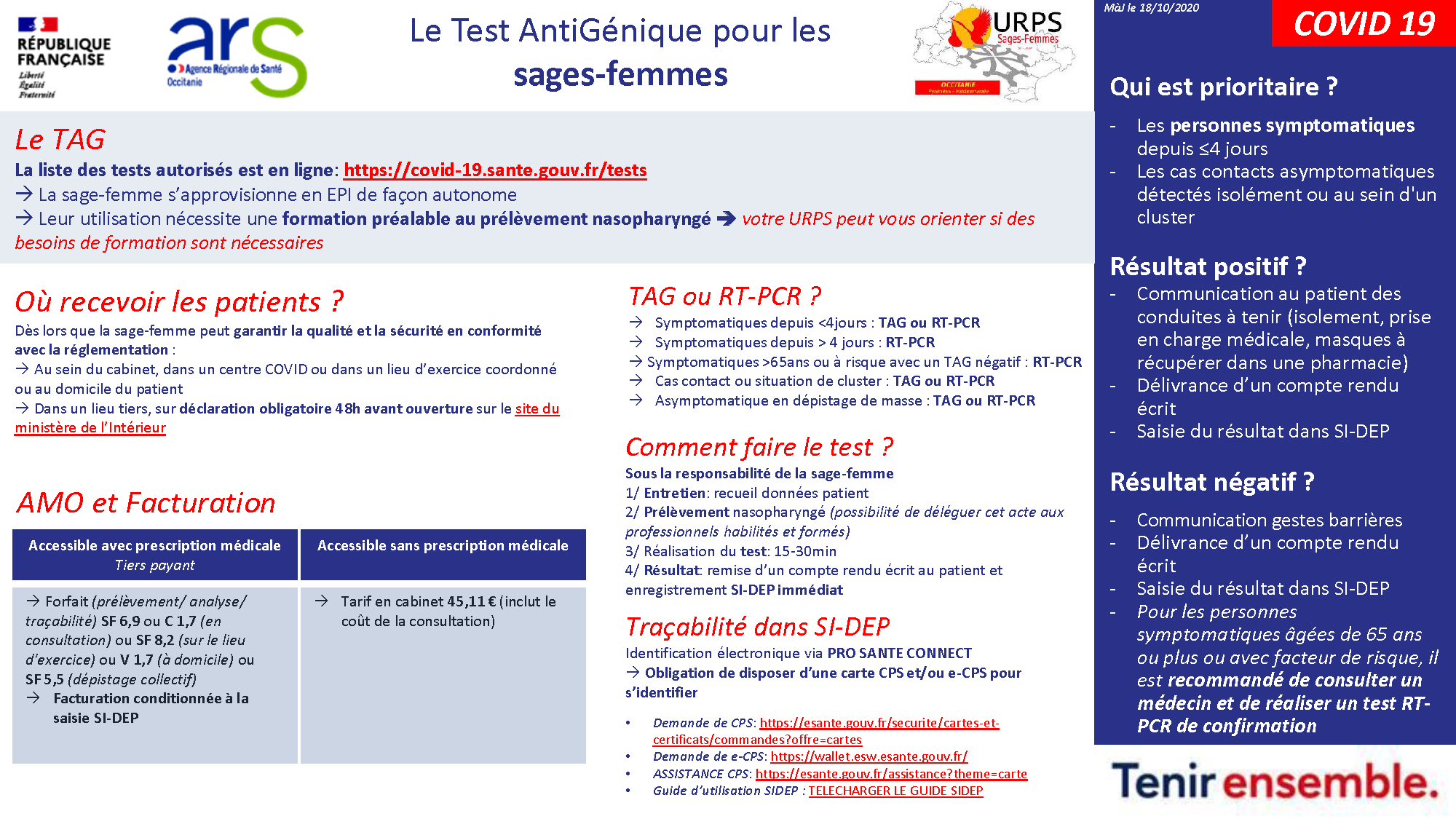 #COVID19. Tests antigéniques Fiche technique pour les sages-femmes