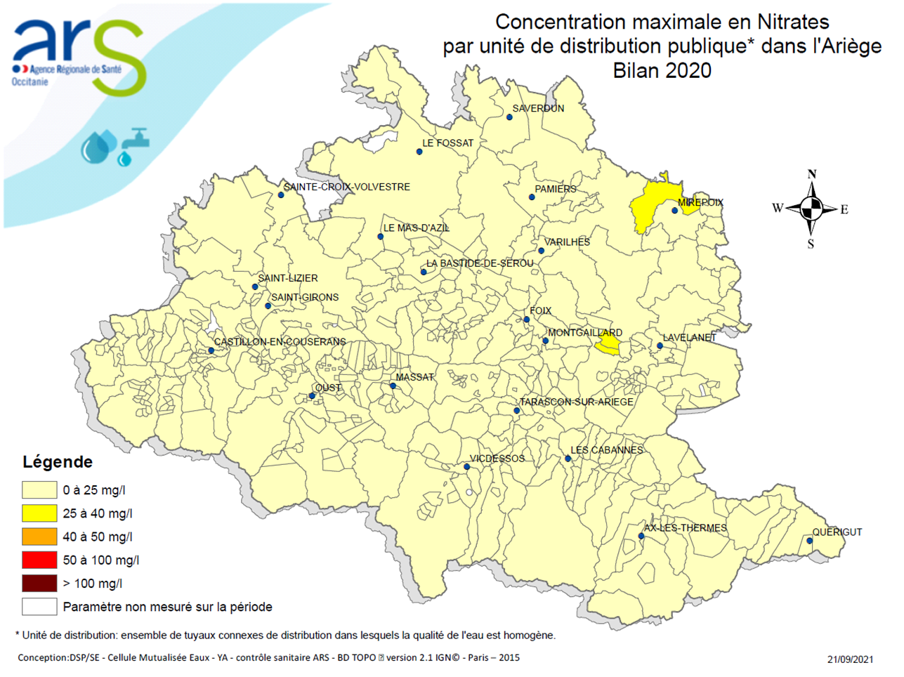 Nitrates Ariège (Bilan eau 2020)