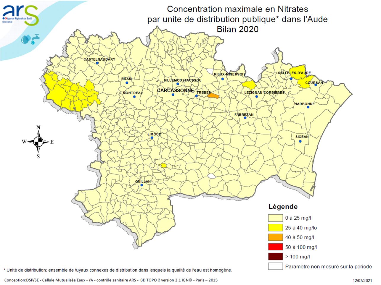 Nitrates Aude (Bilan eau 2020)