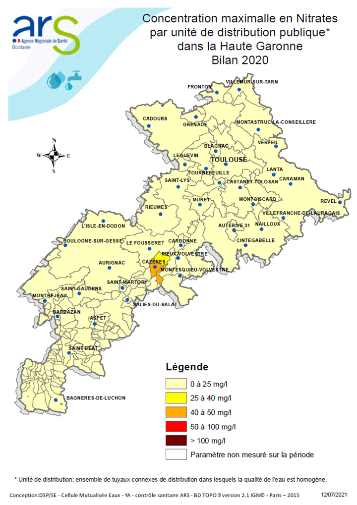 Nitrates Haute-Garonne (Bilan eau 2020)