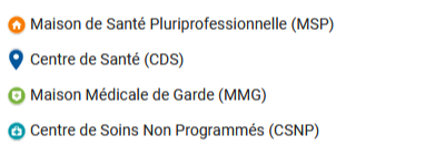 Légende carto des lieux de consultation