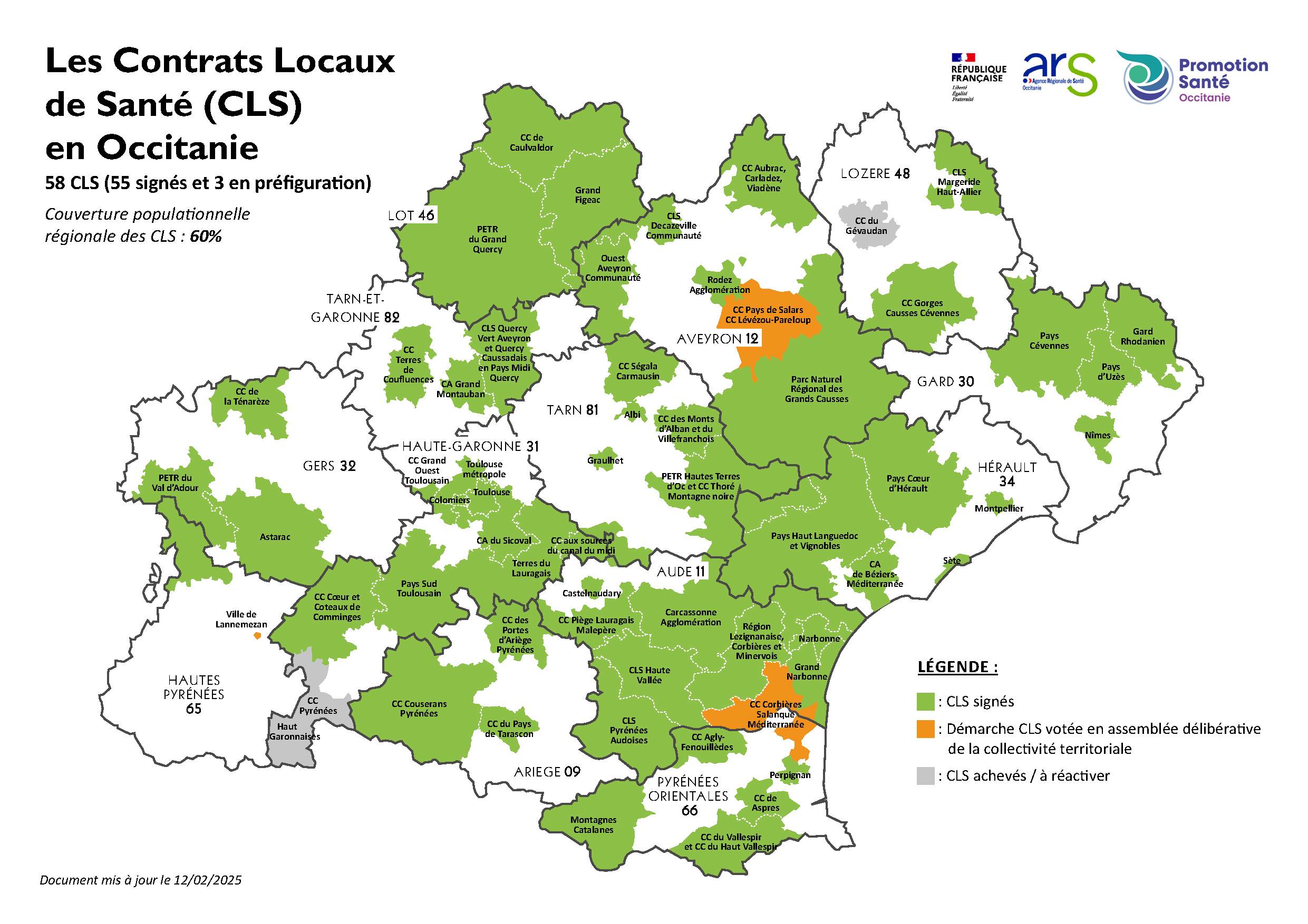  Cartographie des Contrats locaux de santé (CLS) en Occitanie 2024  (pdf, 357.97 Ko) 