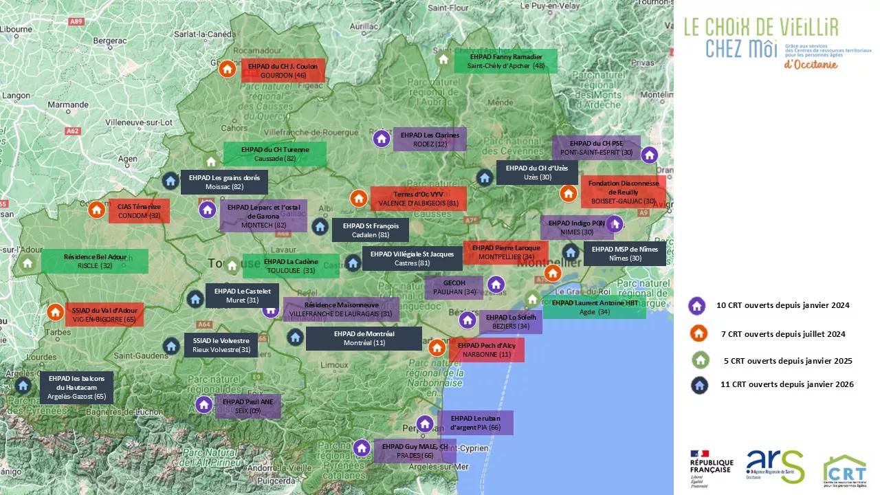 Cartographie des CRT en Occitanie